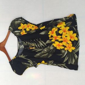 Favant Hawaiin Beach Floral‎ Tropical Short Sleeve Shirt S